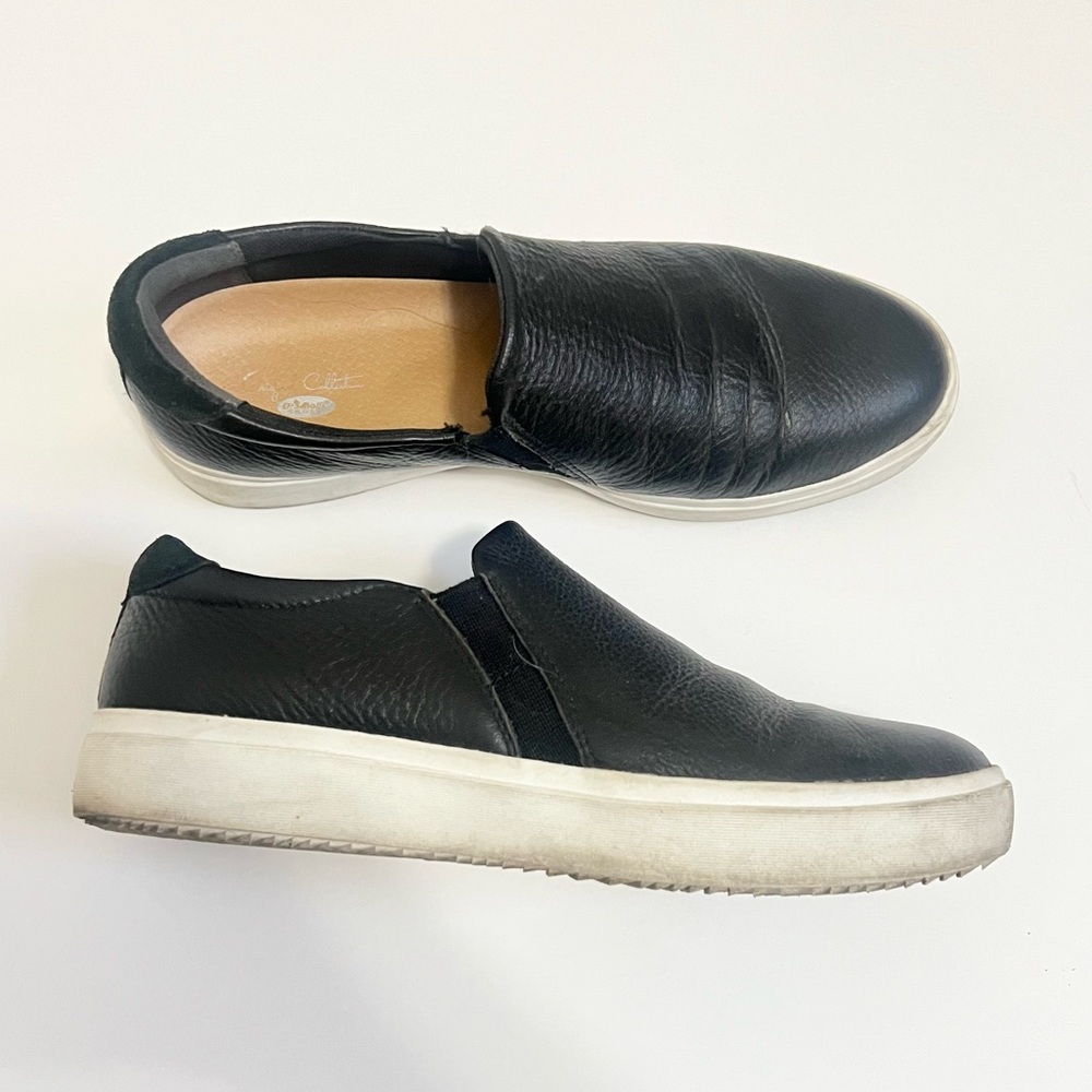Women's Leta Black Leather Slip-On Shoes sz 11